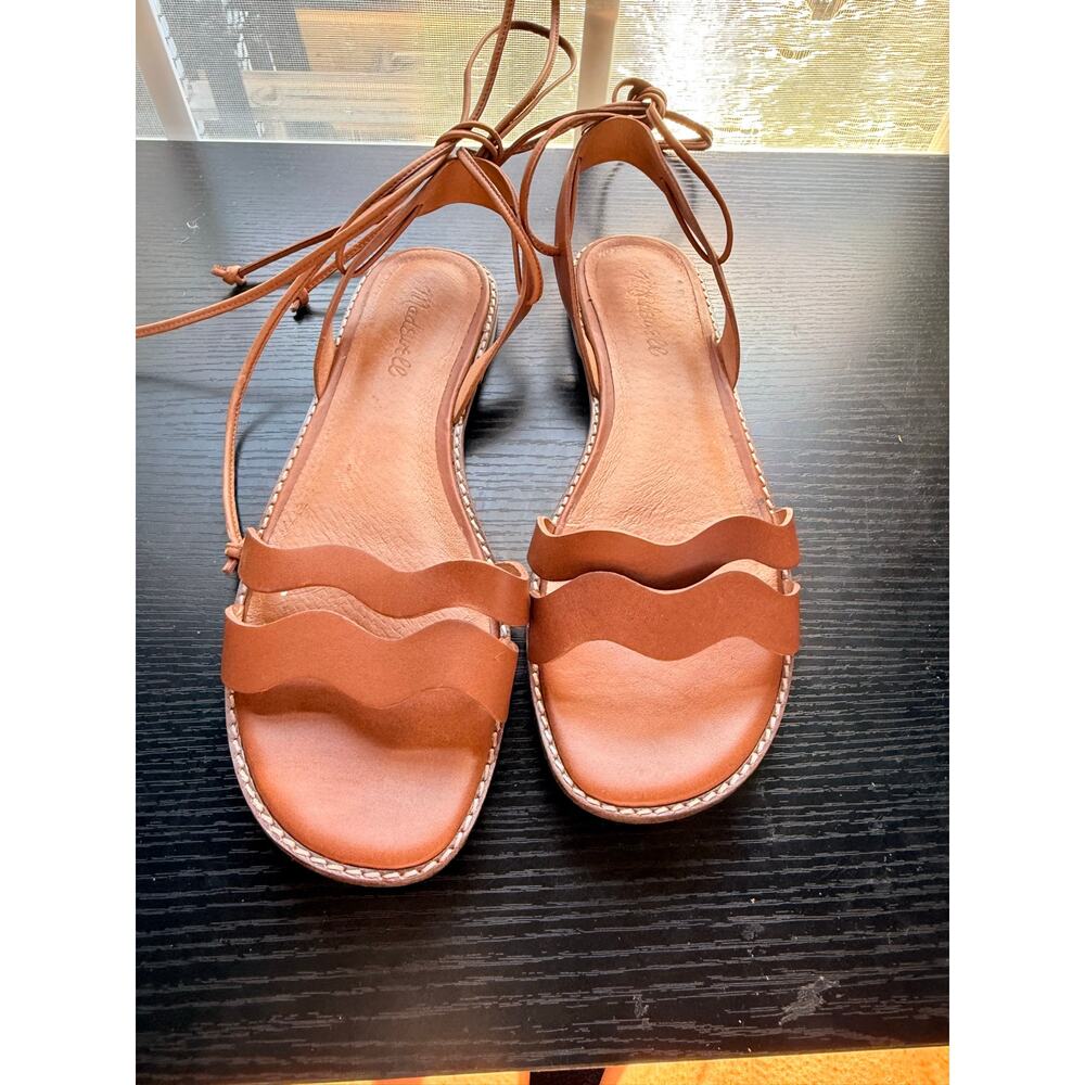 Madewell Brown Leather Lace Up Gladiator Sandals Womens Size 8 Strappy Summer
